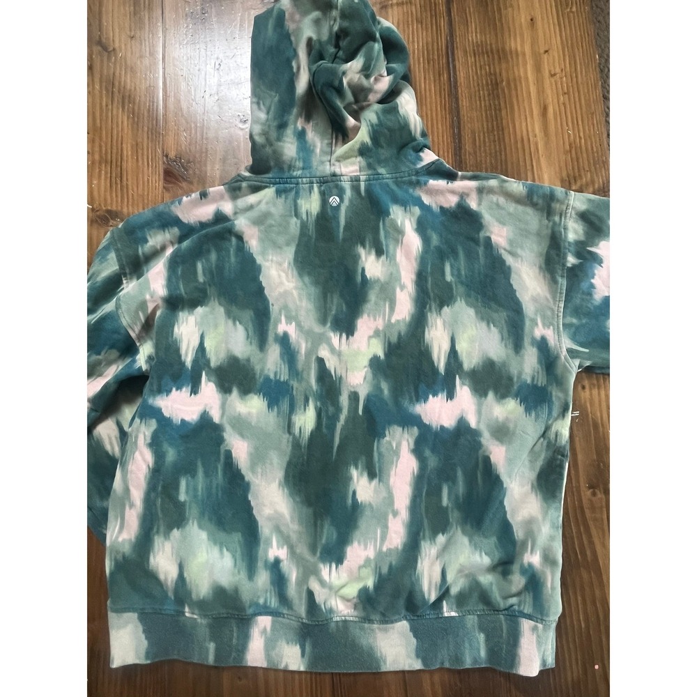 All in Motion Womens XL Tie Dye Hoodie Teal Green Abstract Fleece Pullover - Picture 6 of 6